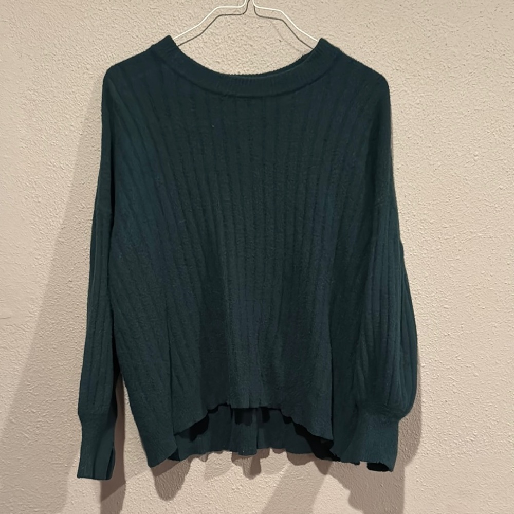 Aerie Dark Green Crew Neck Sweater